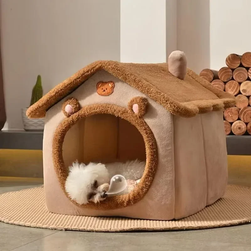 Foldable Floral Glass Pet House Removable Washable Puppy Cave Sofa Bed for Extra Small Dogs Medium sized Animals New Arrival