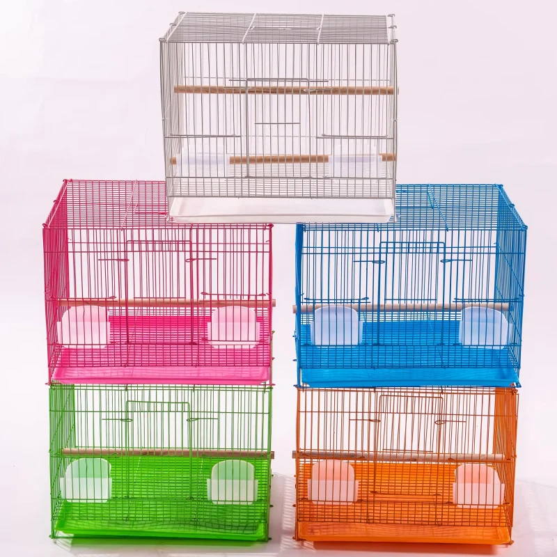 Foldable Metal Large Dog Crate Furniture with Plastic Tray Outdoor Pet Cages Houses Dog Cage