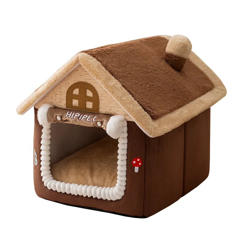 Foldable Pet Bed House Modern Fashion Memory Foam Cave for Small Dogs Medium Cats Removable Washable Cat House Puppy
