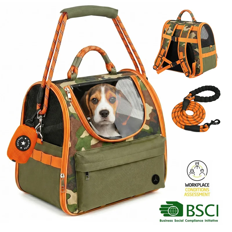 Foldable Pet Carrier Backpack Breathable Lightweight Airline Approved for Small Dogs Cats Outdoor Travel Camping