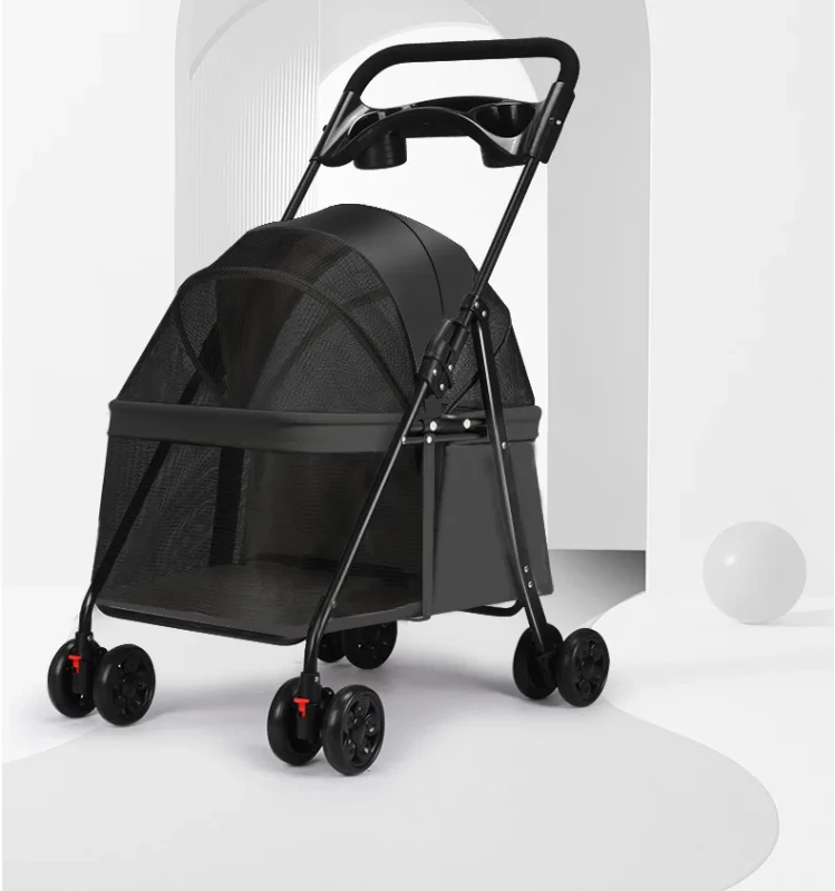 Foldable Pet Carrier Compact Stroller for Small Dogs Cats Puppies Convenient for Outdoor Adventures