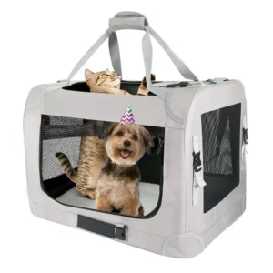 Foldable Pet Carrier Large Capacity Dog Cat Carrier for Travel and Car