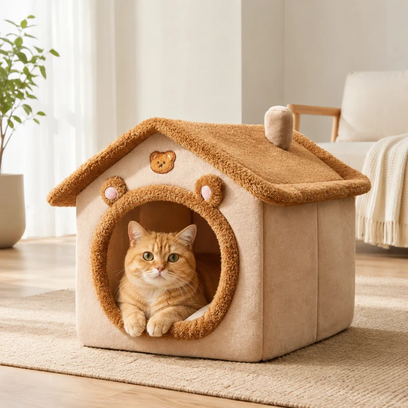Foldable Pet House Removable Washable Cat House Puppy Cave Sofa Bed for Extra Small Dogs and Small Medium Cats