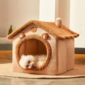 Foldable Pet House Removable Washable Cat House Puppy Cave Sofa Pet Bed House for Extra Small Dogs and Small and Medium Cats