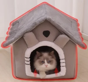 Foldable Pet House with Removable Washable Cover, Cat House, Puppy Cave Sofa Bed
