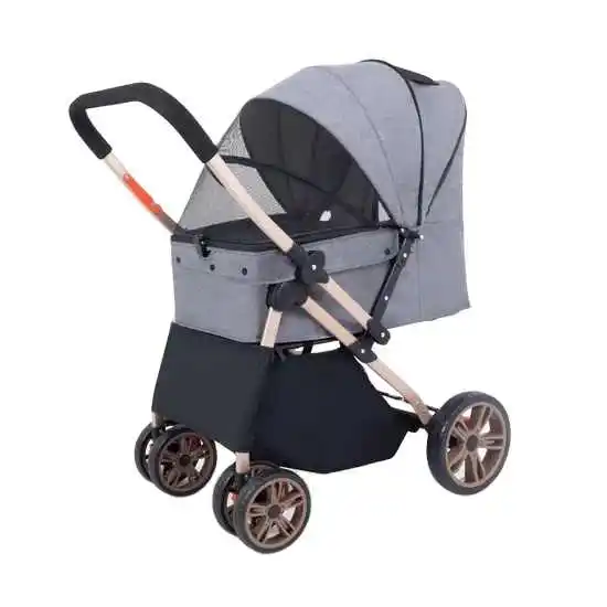 Foldable Pet Stroller Cart with Changeable Handle for Cat Travel Pet Carriers and Travel Product