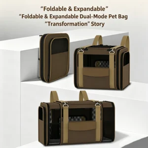 Foldable Portable Pet Carrier Breathable Mesh Design Cat Dog Handheld Travel Bag Indoor and Outdoor
