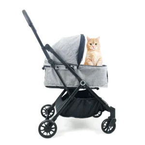 Folding Aluminium Pet Dog Stroller Travel-friendly Pet Carrier