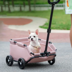 Folding Dog Stroller Teddy Baby Dog Travel Cart Cat Carrier Pet Carriage 20Kg Bearing Shopping Grocery Cart Dogs Buggy Trolley