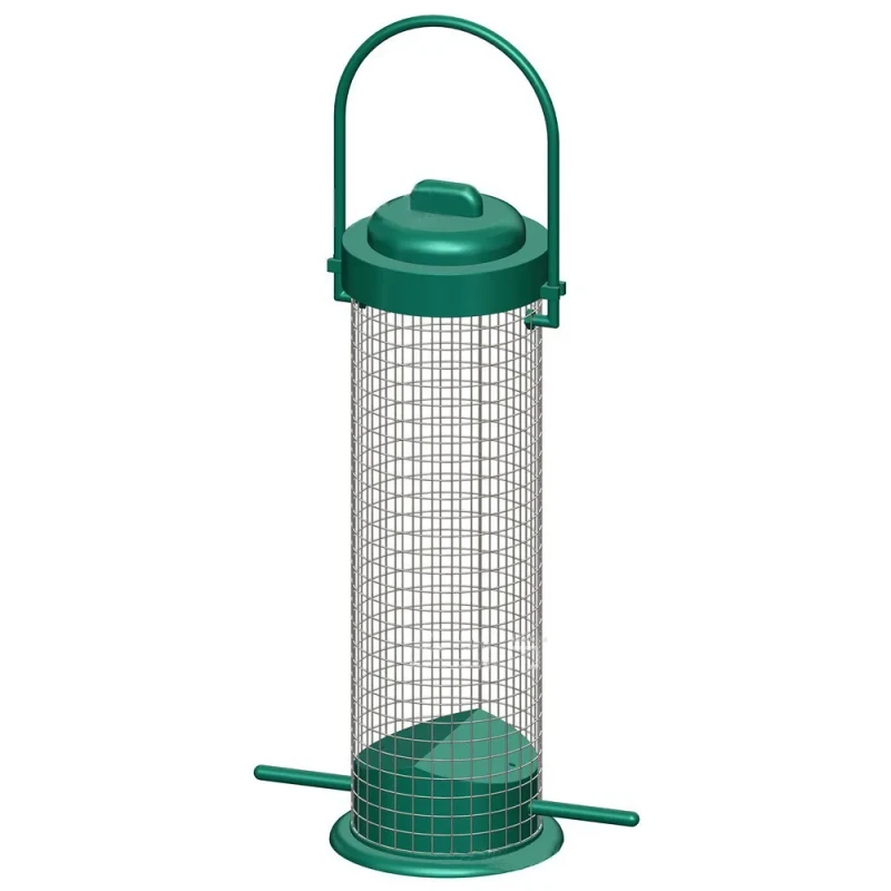 For New Outdoor Grid Cylindrical Iron Bird Feeder Cross border Hanging