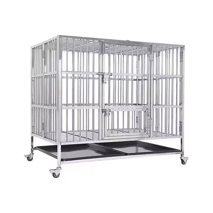 For Petsproofing Professional Large Veterinary Kennel Commercial Stainless Steel Indoor Luxury Dog Puppy Canine Cage Solid