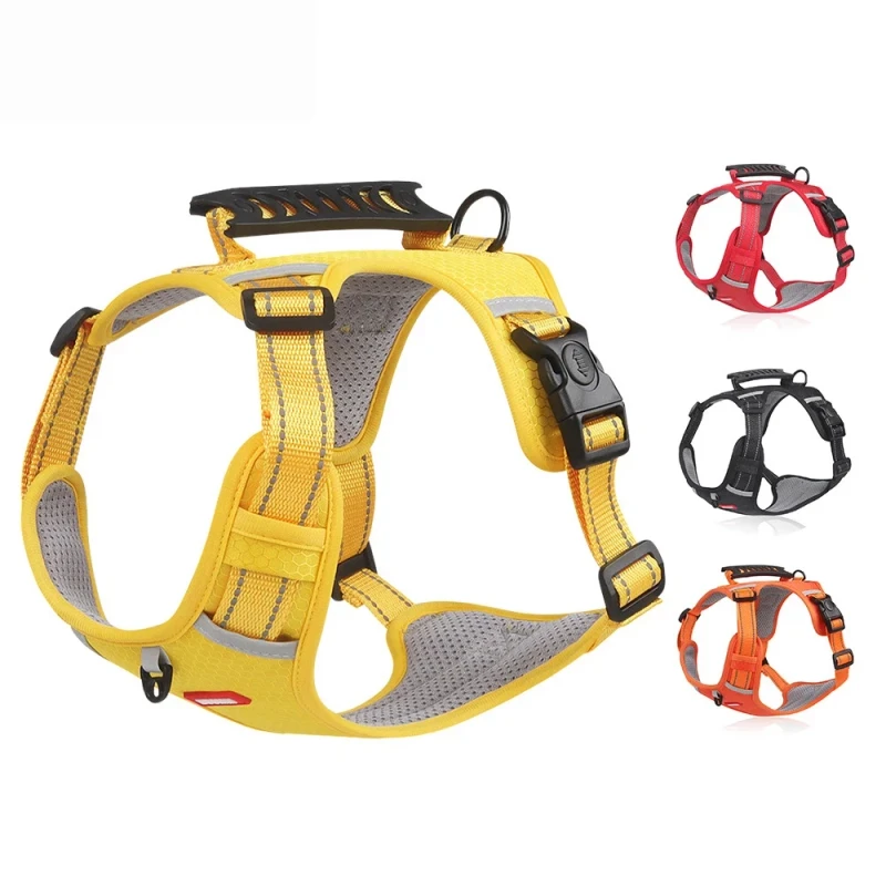 For Simple Solid Reflective Comfortable No Pull Soft Nylon Recycled Breakaway Sport Fashion Dog Training Harness Best Seller