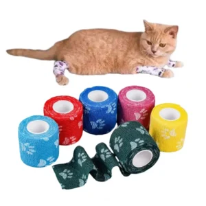 For the Pets Cat Dogs Horse and Other Animal Adhesive Wrap Bandage Vet Tape Wrap Dog Cat Bandage