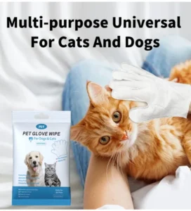 Foreign Trade Cross Border No Wash Gloves Pet Supplies Cat Dog Bathing Cleaning Dry Wet Wipes 300ml 6 Packs Deodorizing Bathroom