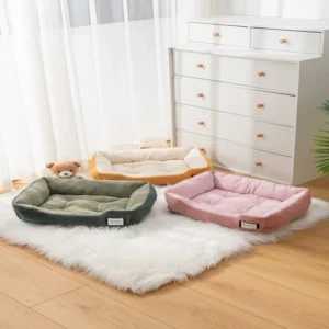 Four Season Solid Classic Eco Friendly Pet Bed Rectangle Shape Portable Dog Cat Sofa Bed Nest Waterproof for Medium Animals
