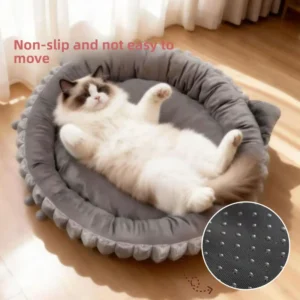 Four-Season Universal Dog Cat Bed Soft PP Cotton Filled Imitation Rabbit Fur Pet Nest Mat Comfortable Sleeping Anti-Cat-Scratch