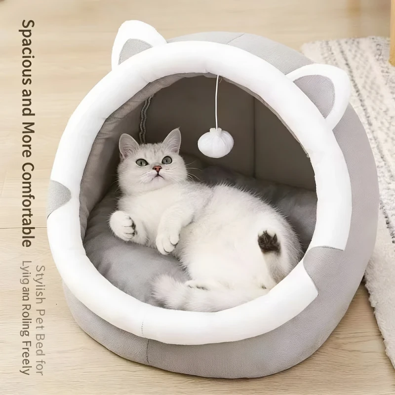 Four Seasons Closed Cute Cartoon Lightweight Pet Nest for Cats Dogs Cloth Material Red Small Size Pet Bed Sleeping