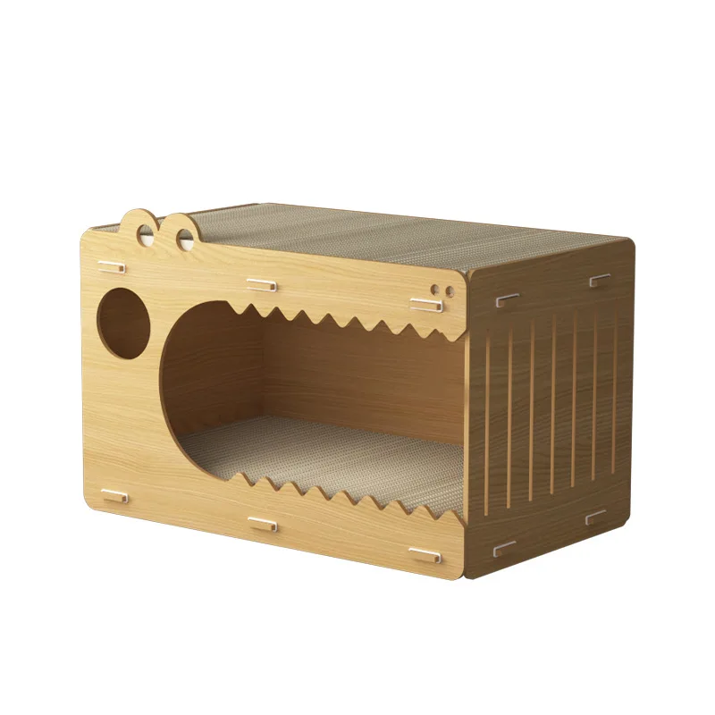 Four Seasons Universal Cat House Wear Resistant Corrugated Paper Cat Nest Wood Pet House for Cats and Dogs