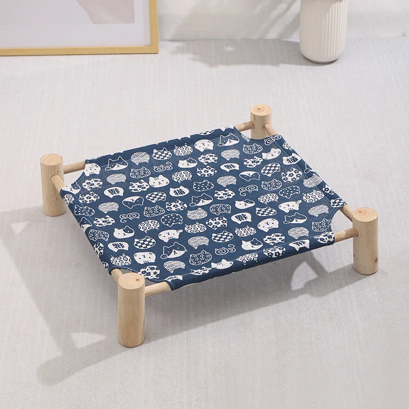Four Seasons Universal Eco Friendly Luxury Small Kennel Removable Washable Summer Wood Foam Cat Dog Bed Solid Animal