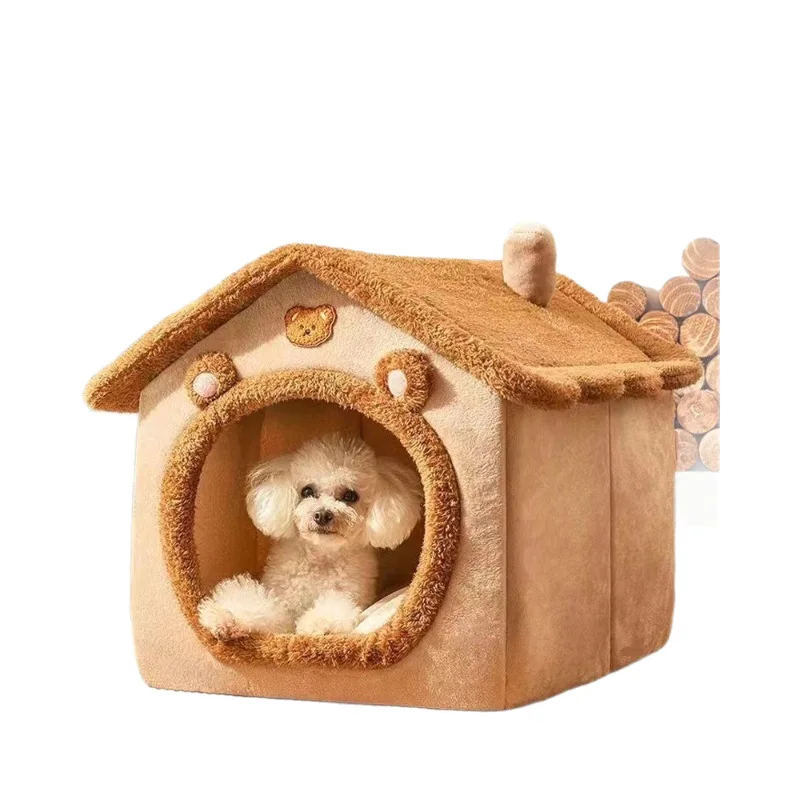 Four Seasons Universal Warm Dog Kennel Closed Removable Wash Small Dog Pet Nest Polyester Durable