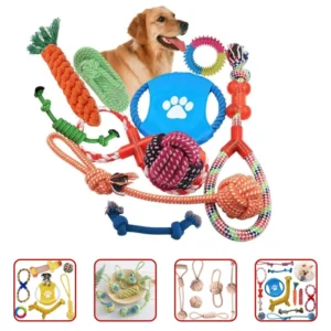 Free Combination Dog Chew Cotton Rope Toy Set Bite Resistant 10 11 12 Packs Dog Teething Toy Kit