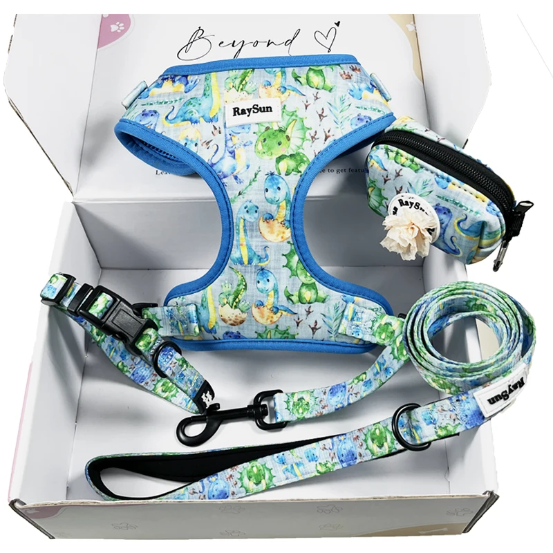 Free Sample Designers Durable Dog Harness and Leash Pet Collar Custom Small Strong Harness and Leash Set for Large Dog