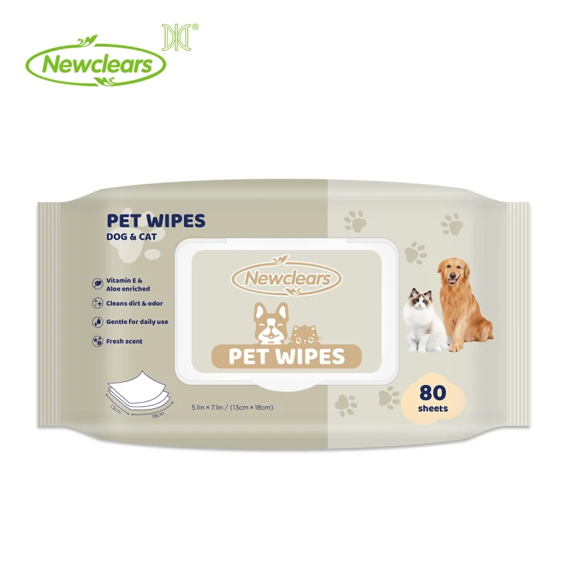 Free Sample Pet Wet Wipes Eco-friendly Biodegradable Alcohol Free Wet Wipes for Pets Dogs and Cats