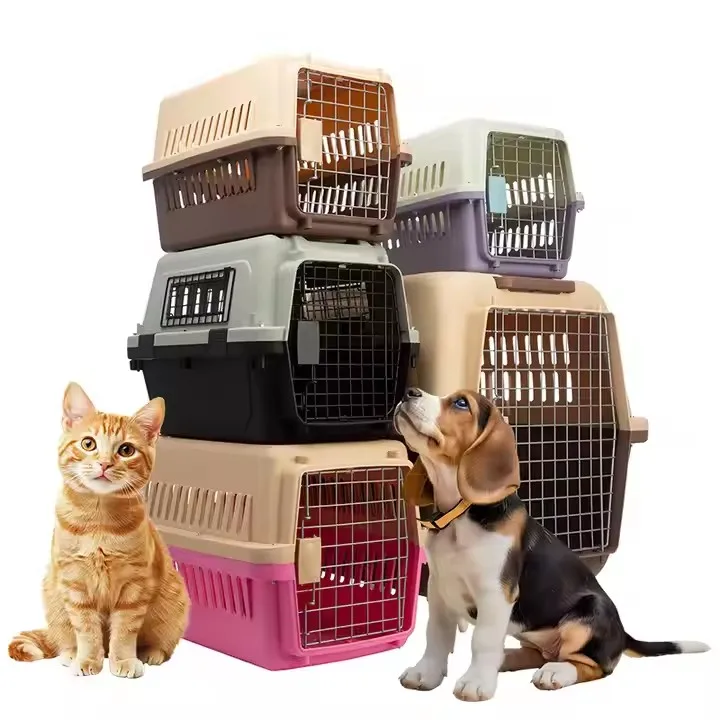 Free Samples Foldable Lightweight Plastic Various Colors Airline Approved Portable Handle Dog Cat Pet Travel Carrier