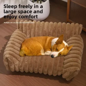 French Style Fluffy Pet Bed Thickened Large Size Dog Cat Bed Pet Nest Sofa Comfortable Breathable and Warm Easy Cleaning