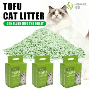 Fresh Biodegradable Flushable Clumping Dust Free Cat Litter Extreme Odor Control Tofu 6L 7L Easy Clean Green Tea Sand