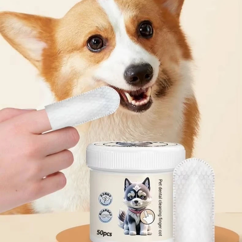 Freshens Breath Reduces Plaque Eco friendly Non woven Fabric Disposable Cleaning Pet Wet Wipes Fragrance Free 6x6cm Dogs Wipes