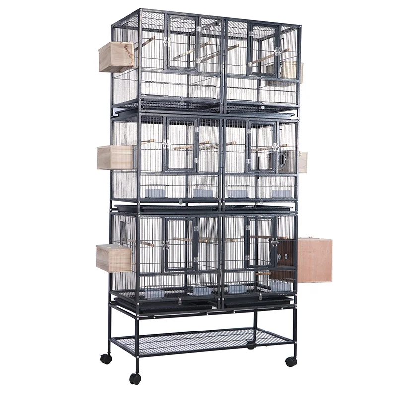 Fronts Open Breeder Breeding Cages Birds Canary Parrot Large Laying Pet Bird Cage with Drop Door Steel Box Simple