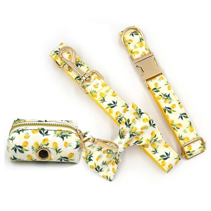Fruit Series Nylon Reflective Padded Customizable Blueberry Pattern Dog Collar