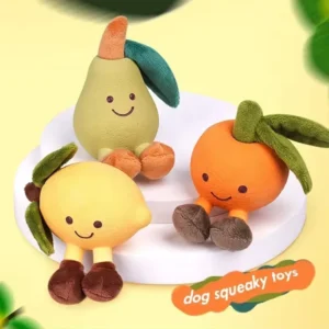 Fruit Shape Short Plush and Latex Dog Squeaky Toy Interactive Pet Chew Play Toy for Pet Stores and Wholesalers