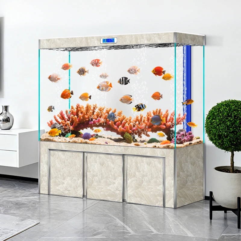 Full automatic Household Water free Aquarium Living Room Super White Large Package style Aquarium Accessories