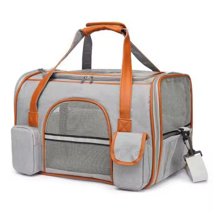 Fully Ventilated Foldable Dog Carrying Bag Multi-Color Pet Cat Carrier Backpack for Outdoor Travel