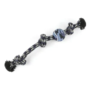Fun Interactive Portable Custom Size Pet Playing Rope Chew Dog Toy with Tennis