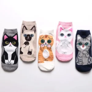 Funny Cat Dog Animal Cartoon Socks Custom logo Cotton Socks Ankle Socks for Women
