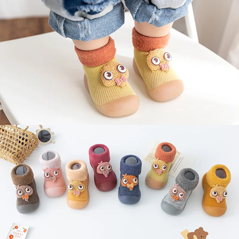 Funny Cute Animal Soft Thick Terry Rubber Sole Baby Child Shoes Socks