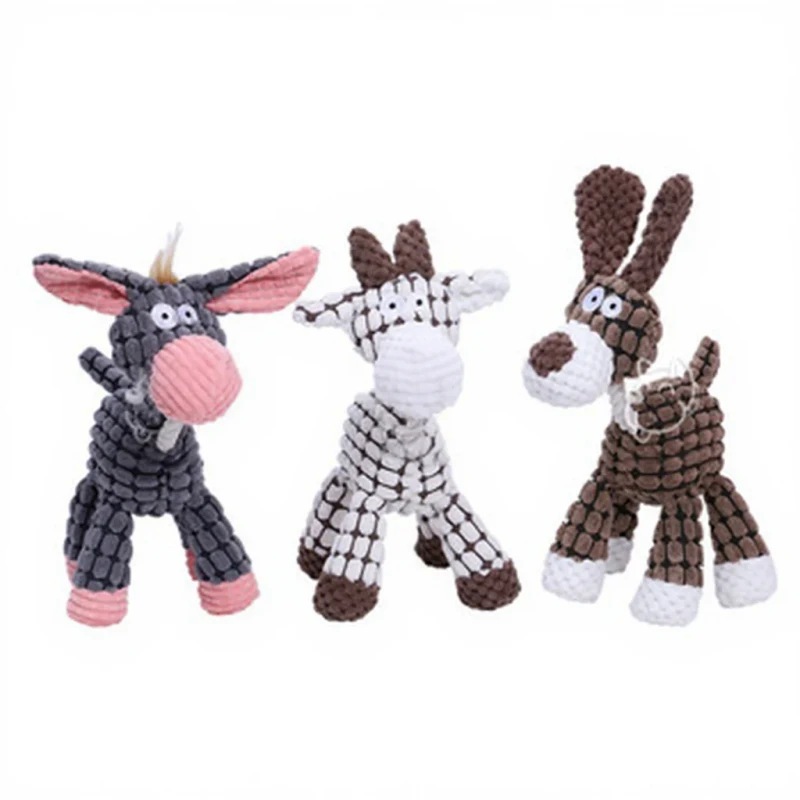 Funny Donkey Dog Sheep Animal Squeaky Toy for Pets Durable Bite Resistant Chew Toy Interactive Puzzle Plush for Puppy