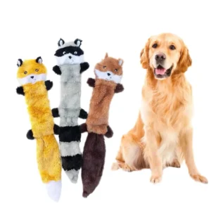 Funny Simulated Animal Puzzle Dog Chew Toy with Squeakers Durable No Stuffing Velvet Crinkle Squeak Toy