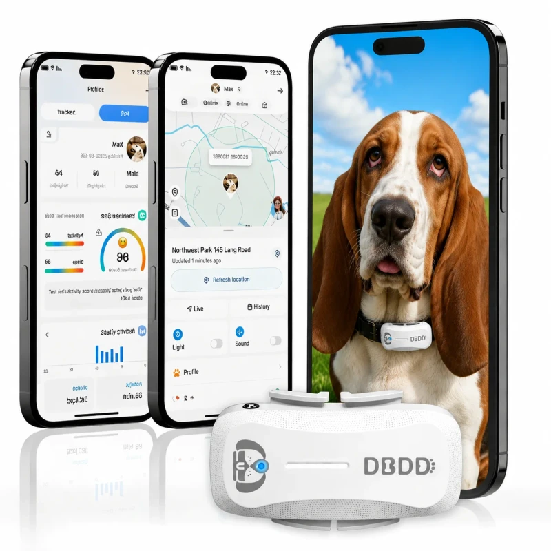 GPS 4G Pet Tracker Health Monitor 24/7 Activity Tracking AI Vet Diagnosis Virtual Fence iOS/Android Waterproof