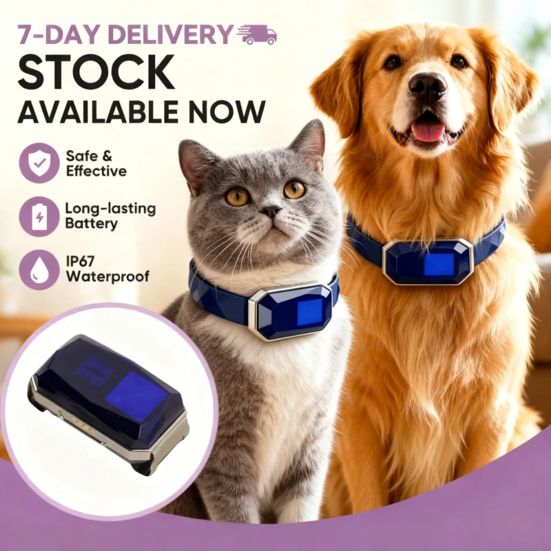 GPS Pet Tracker Waterproof IP67 Smart GSM Tracker with Electronic Fence Real time Activity Tracking for Dogs and Cats