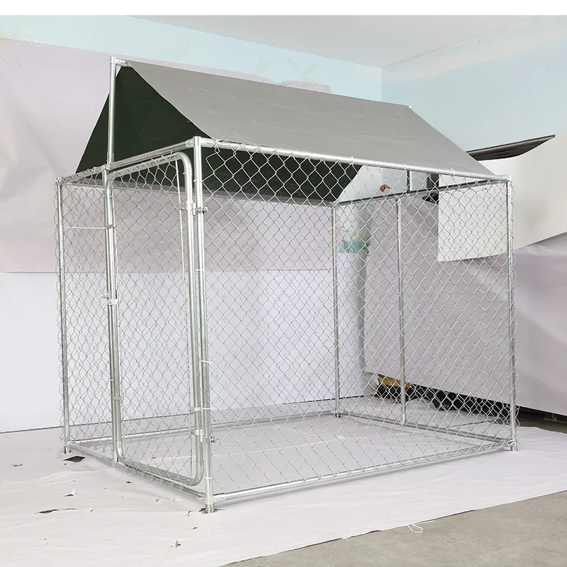 Galvanized Steel Welded Mesh Outdoor Dog Cage High Security Anti-Escape Sturdy 2m Tall Waterproof Dog Run Cage for Backyard Use