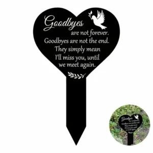 Garden Decor Pet Black Memorial Cemetery Solid Waterproof Acrylic Sympathy Grave Stake
