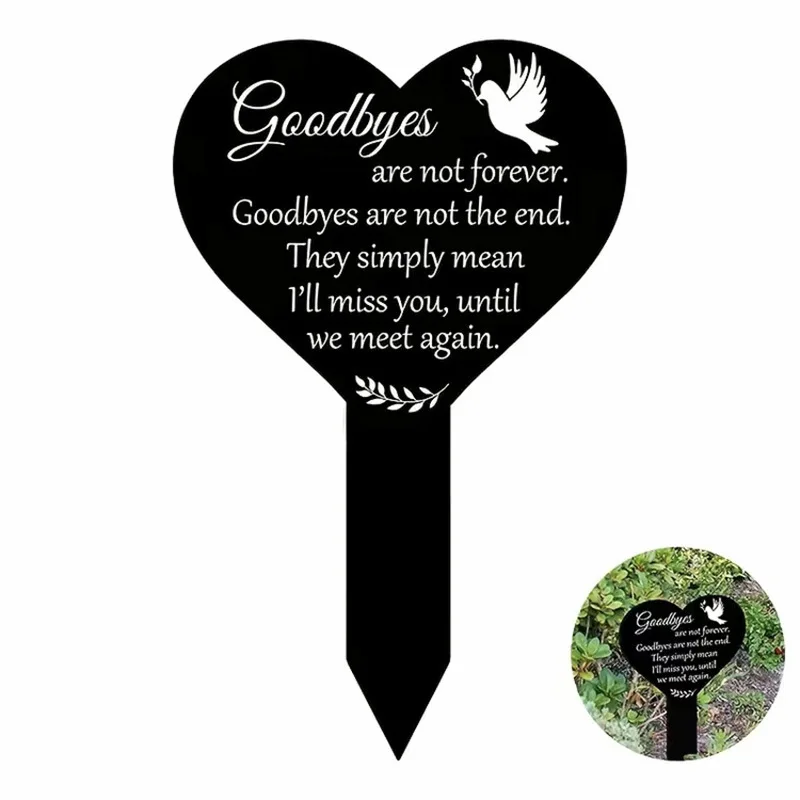 Garden Decor Pet Black Memorial Cemetery Solid Waterproof Acrylic Sympathy Grave Stake