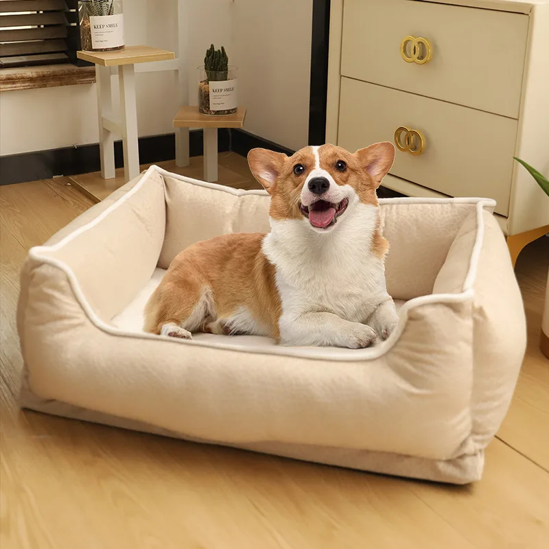 Giant Memory Foam Dog Bed Luxury Classic Winter Rectangle Human Size Washable Orthopedic Pet Bed for Large Dogs
