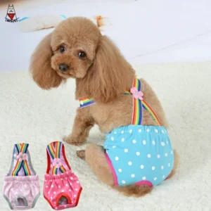 Girl Dog Clothes Pet Period Underwear Breathable Dog Diapers with Absorbent Pad Washable Female Dog Incontinence Pants