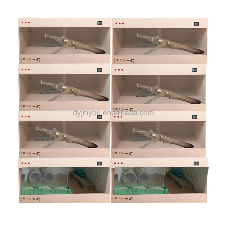 Glass Door Pet Breeding Cages PVC Reptile Display Cases Lizards Gecko Pythons Bearded Dragons Reptile Enclosures