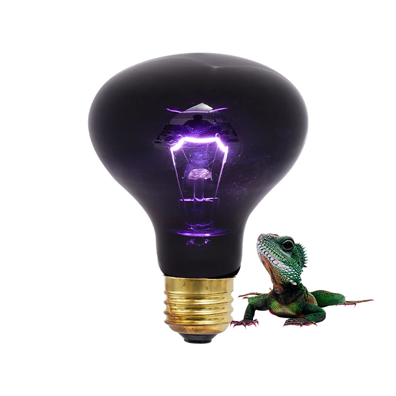 Glass Night Heat Lamp Reptile Heating Bulb Infrared Moonlight UVA Basking Spot Lamp for Reptiles and Amphibians